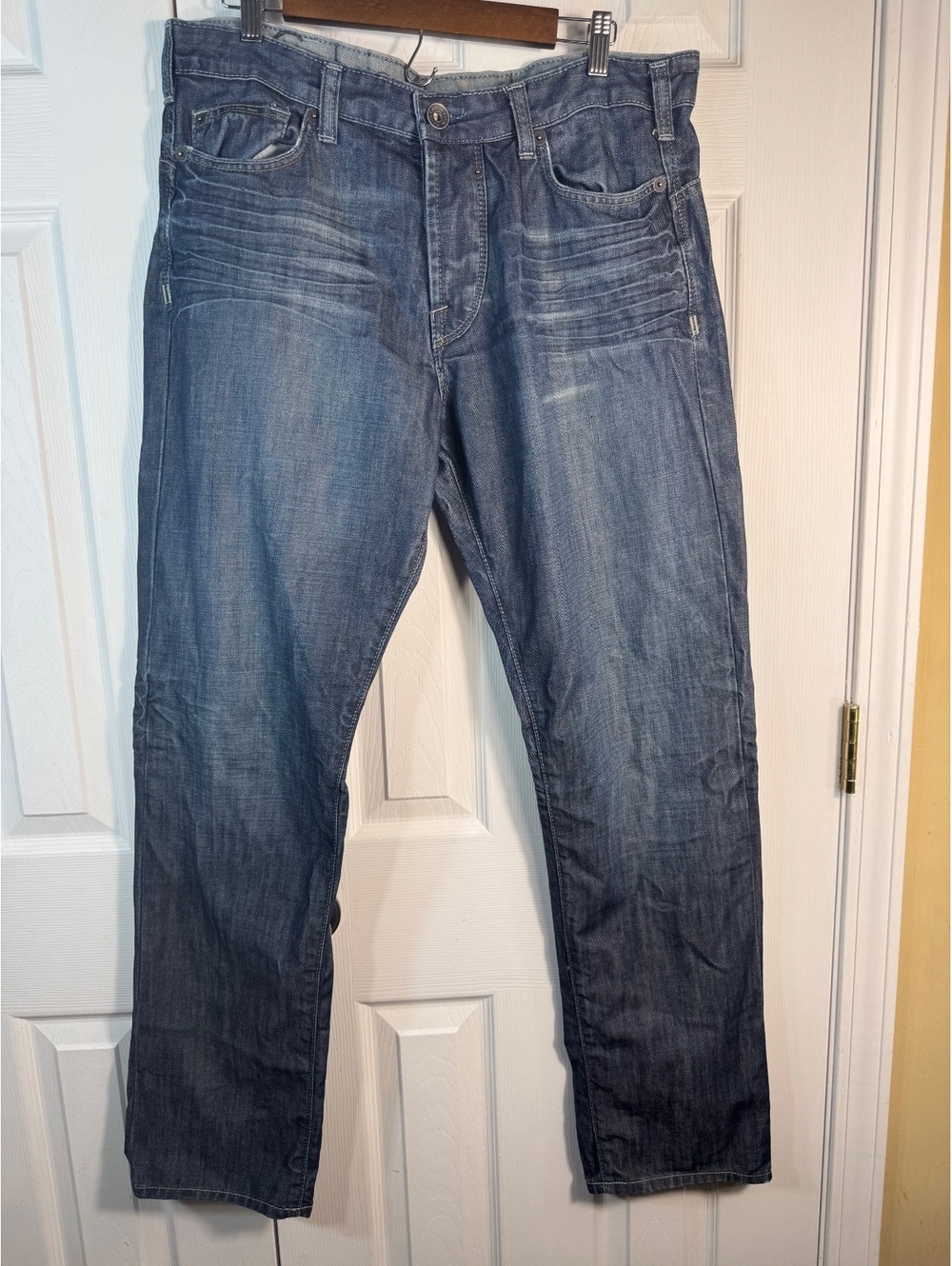 Calvin Klein Jeans Men's Blue Denim Jeans with Stitch Detailing